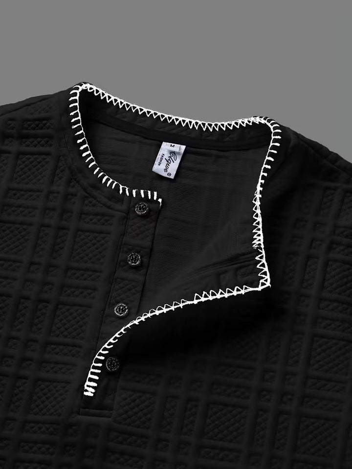 Layton - Tricou Henley Cu Mâneci Scurte și Textură