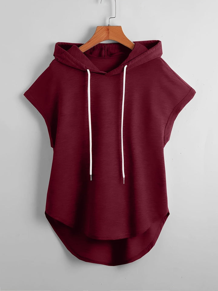 Matthias - Tricou Casual Cu Glugă și Tiv Asimetric