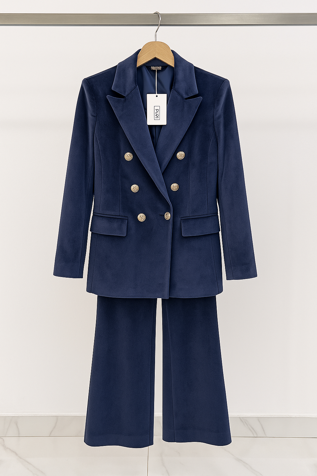 Dimitra - Set Sacou Din Catifea Cu Două Rânduri De Nasturi