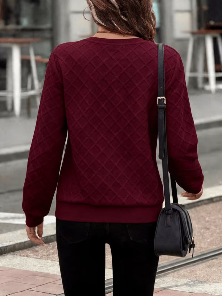 Juliet – Hanorac cu Mâneci Lungi Texturat cu Guler cu Fermoar