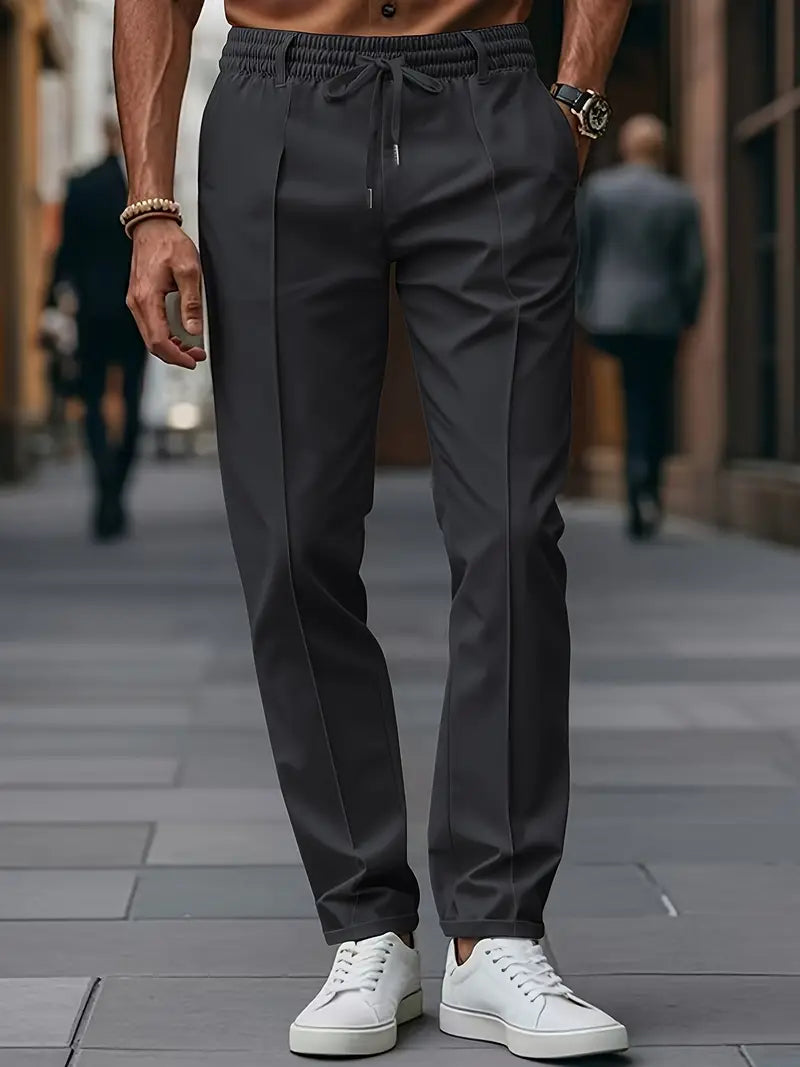 Crawford - Casual Subțire Potrivit Pantaloni Cu Talie Elastică