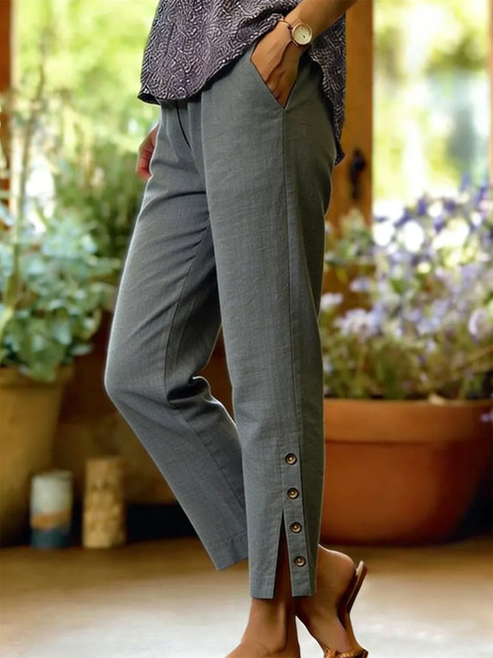 Kileza – Pantaloni Casual, Cu Croială Largă și Nasturi