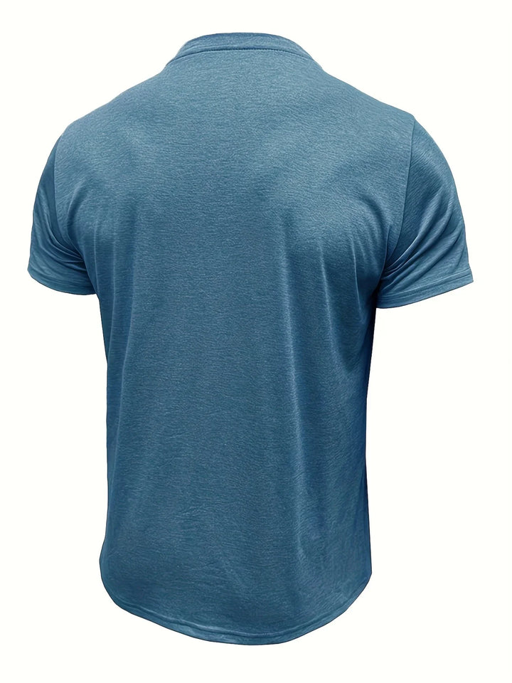 Saxon - Tricou Elegant Cu Guler Rotund și Buzunar