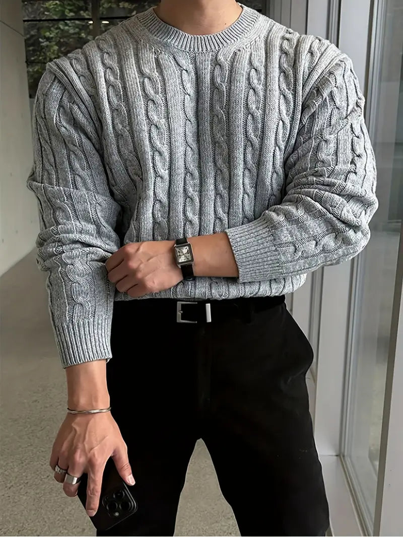 Mergim - Pulover Casual Tricotat Cu Mâneci Lungi