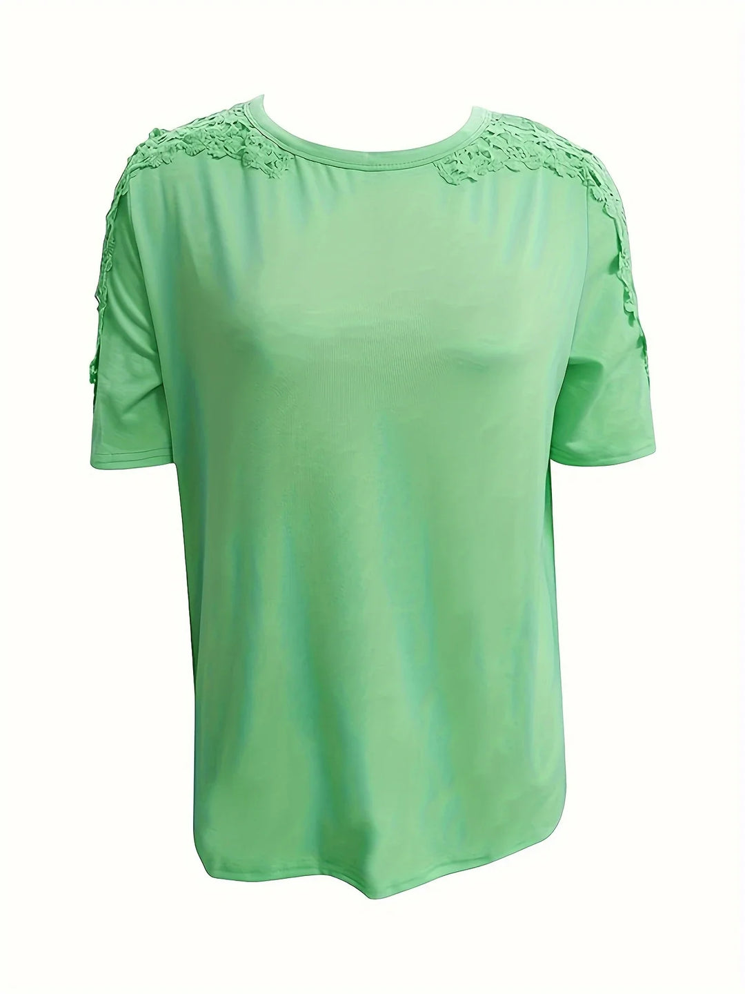 Ancuta - Elegant Vara Mânecă Scurtă Tricou Cu Dantelă