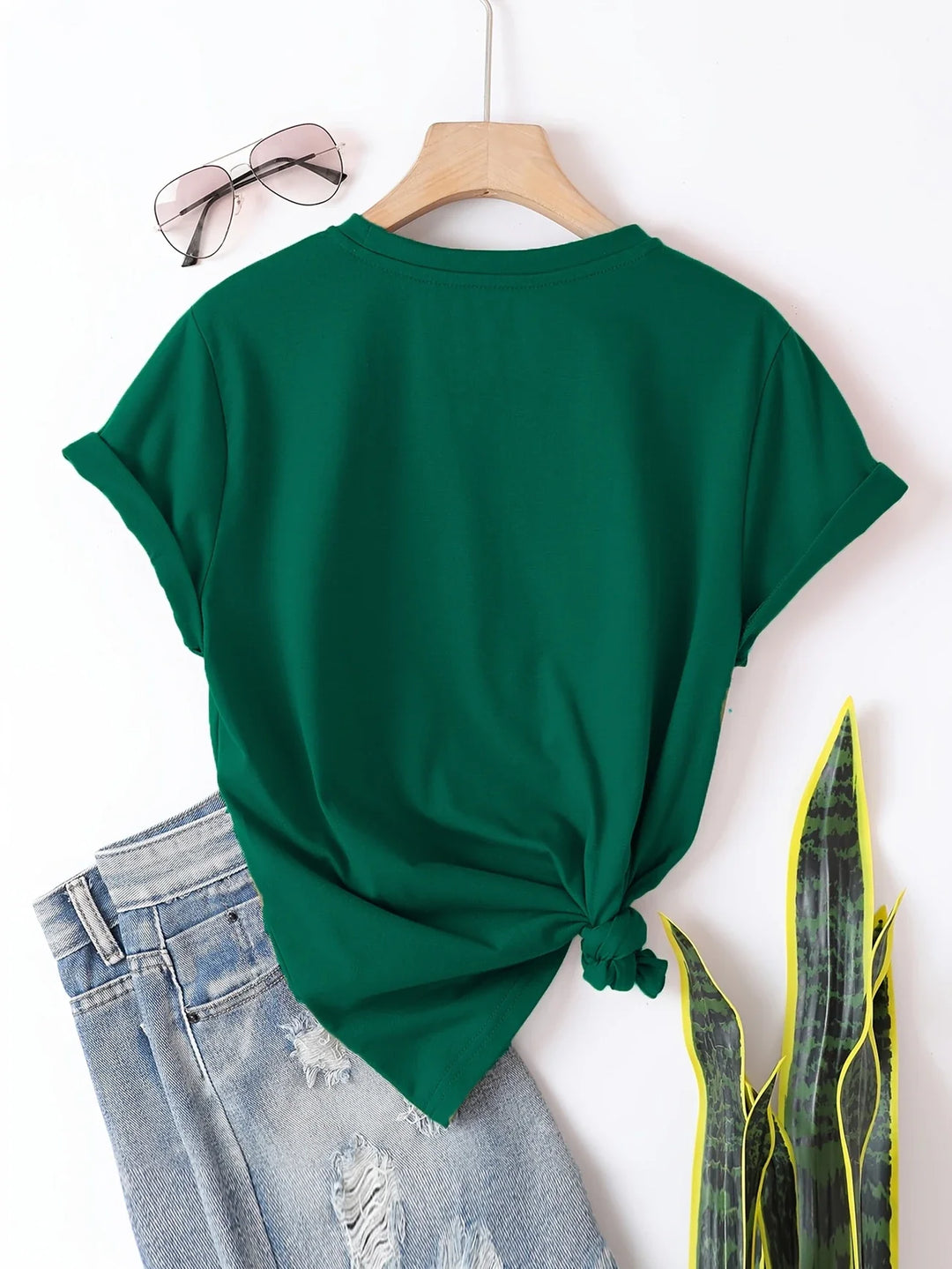 Larson - Tricou Casual Cu Mâneci Scurte și Imprimeu în Formă De Inimă