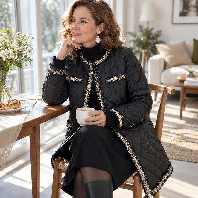 Caren – Jachetă Elegantă Cu Guler Rotund