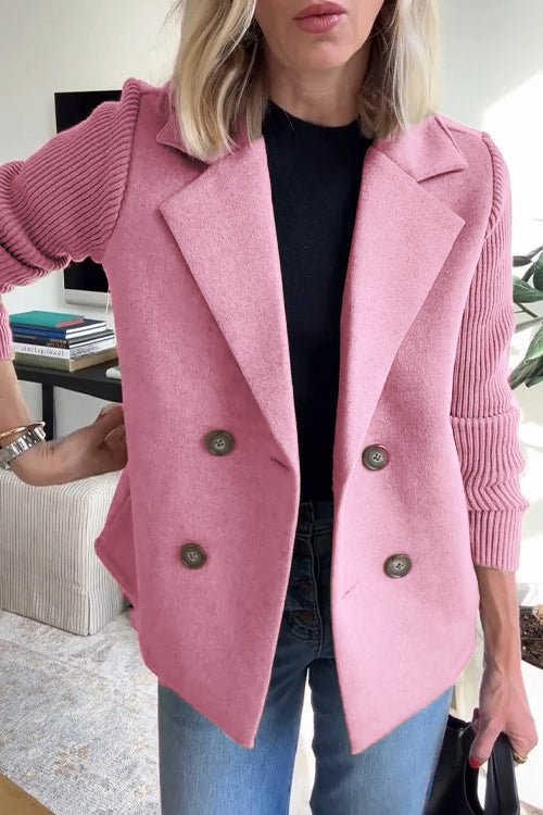 Kittiya - Blazer Elegant Tricotat Cu Mâneci Lungi