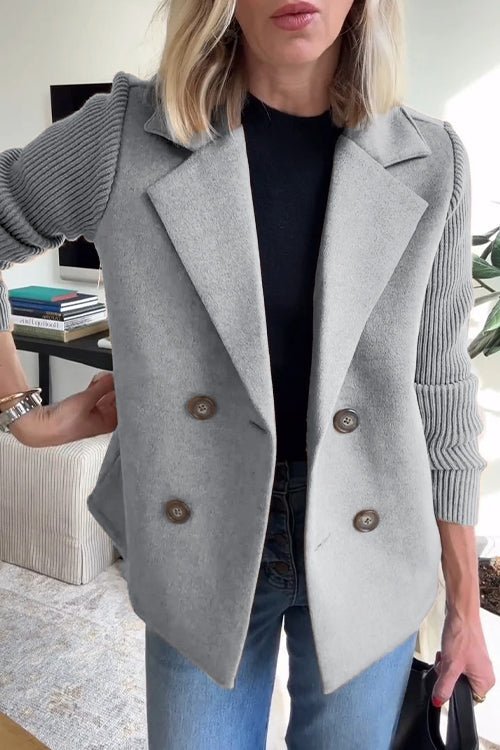 Kittiya - Blazer Elegant Tricotat Cu Mâneci Lungi