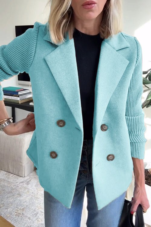 Kittiya - Blazer Elegant Tricotat Cu Mâneci Lungi