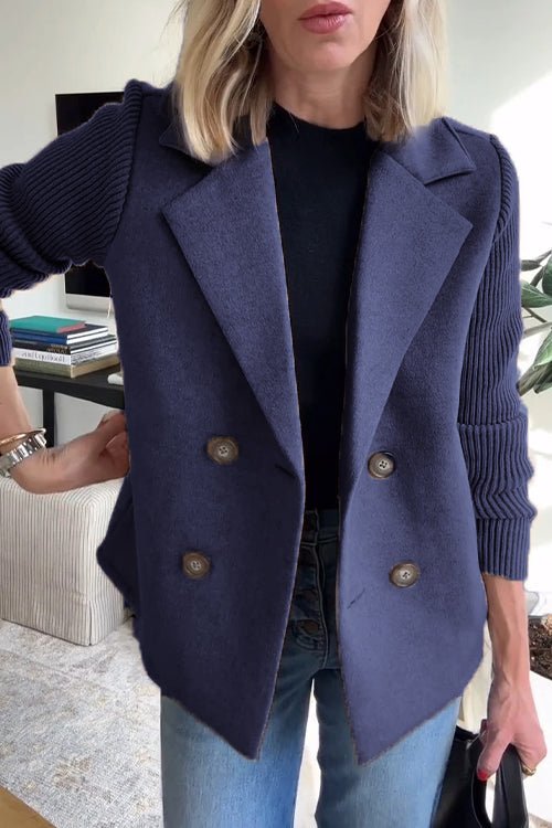 Kittiya - Blazer Elegant Tricotat Cu Mâneci Lungi