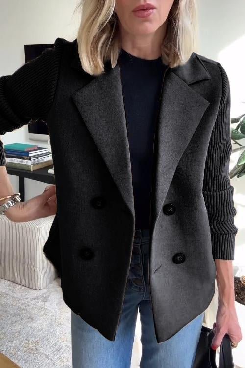 Kittiya - Blazer Elegant Tricotat Cu Mâneci Lungi