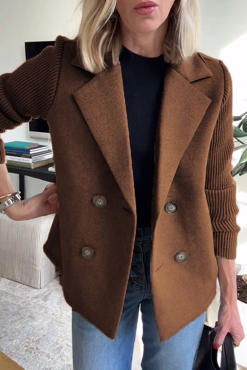 Kittiya - Blazer Elegant Tricotat Cu Mâneci Lungi