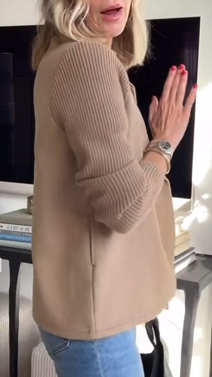 Kittiya - Blazer Elegant Tricotat Cu Mâneci Lungi