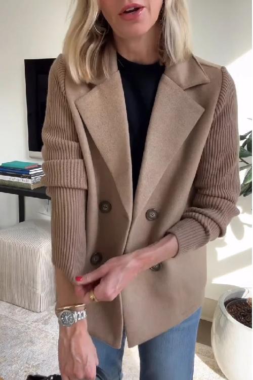 Kittiya - Blazer Elegant Tricotat Cu Mâneci Lungi