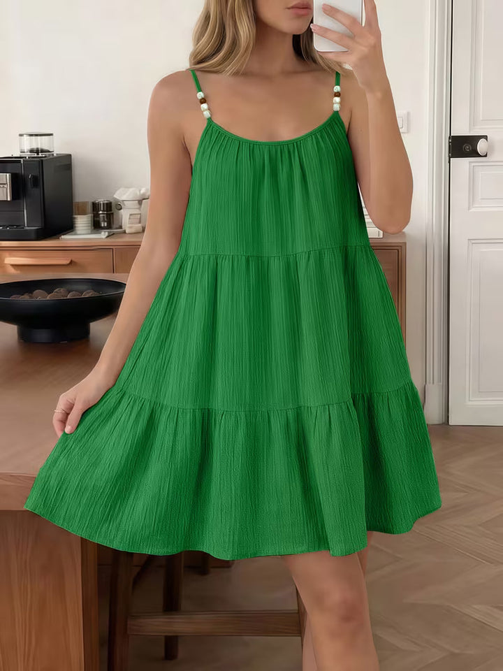 Masley – Rochie Mini cu Bretele Subțiri și Croială Lejeră