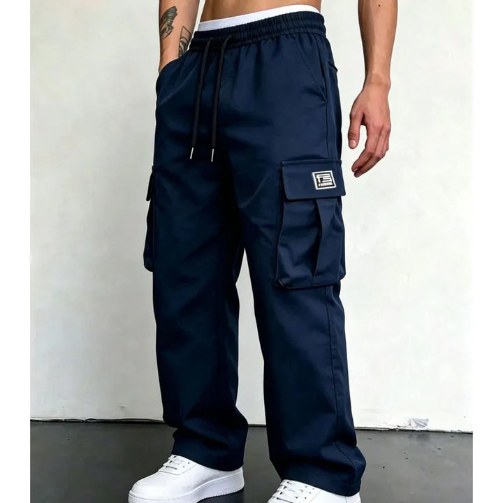 Nesham - Pantaloni Cargo cu Cordon la Talie și Buzunare