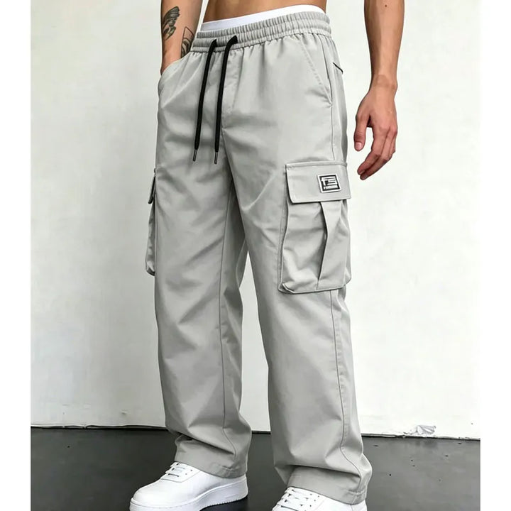 Nesham - Pantaloni Cargo cu Cordon la Talie și Buzunare