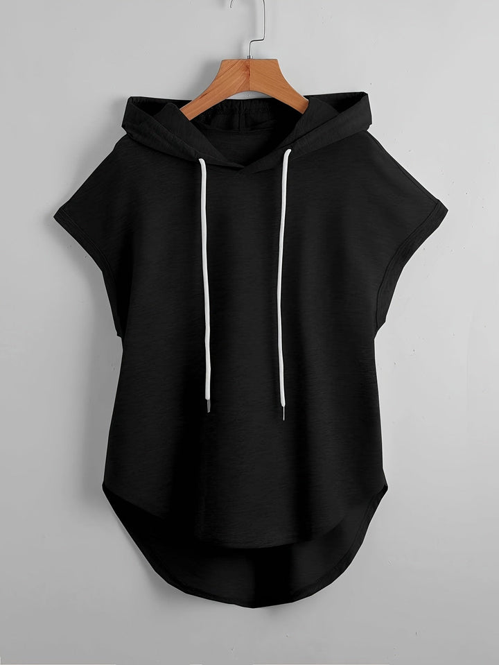 Matthias - Tricou Casual Cu Glugă și Tiv Asimetric
