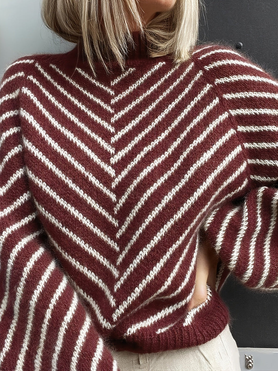 Klarysa - Pulover Casual Cu Mâneci Lungi Din Tricot