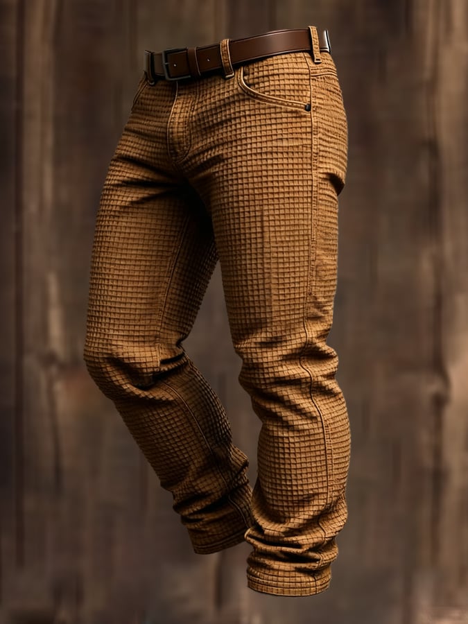 Jamieson - Pantaloni De Lucru Vintage Pentru Aventuri în Aer Liber Cu Model Waffle