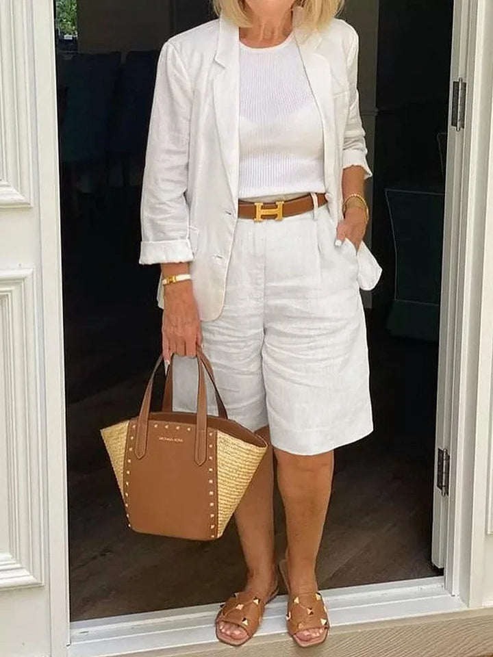 Leontina - Setează Blazer Casual Si Pantaloni Scurți