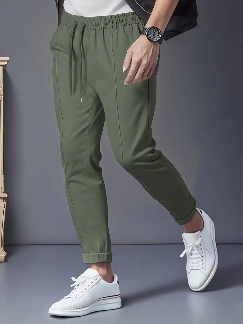 Crawford - Casual Subțire Potrivit Pantaloni Cu Talie Elastică