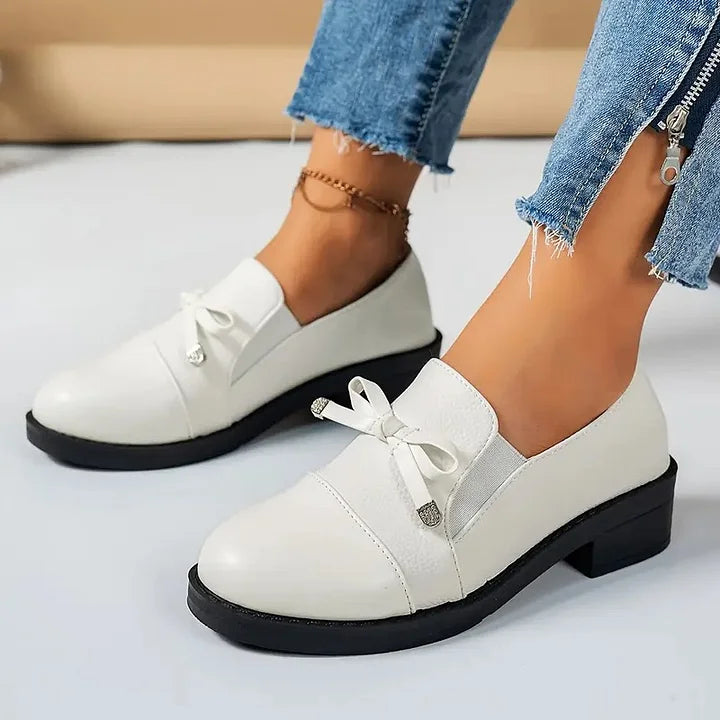 Marvina - Pantofi Eleganți Cu Vârf Rotund și Fundă