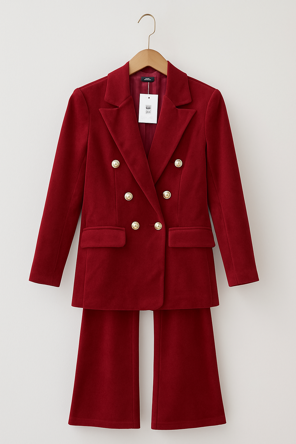 Dimitra - Set Sacou Din Catifea Cu Două Rânduri De Nasturi