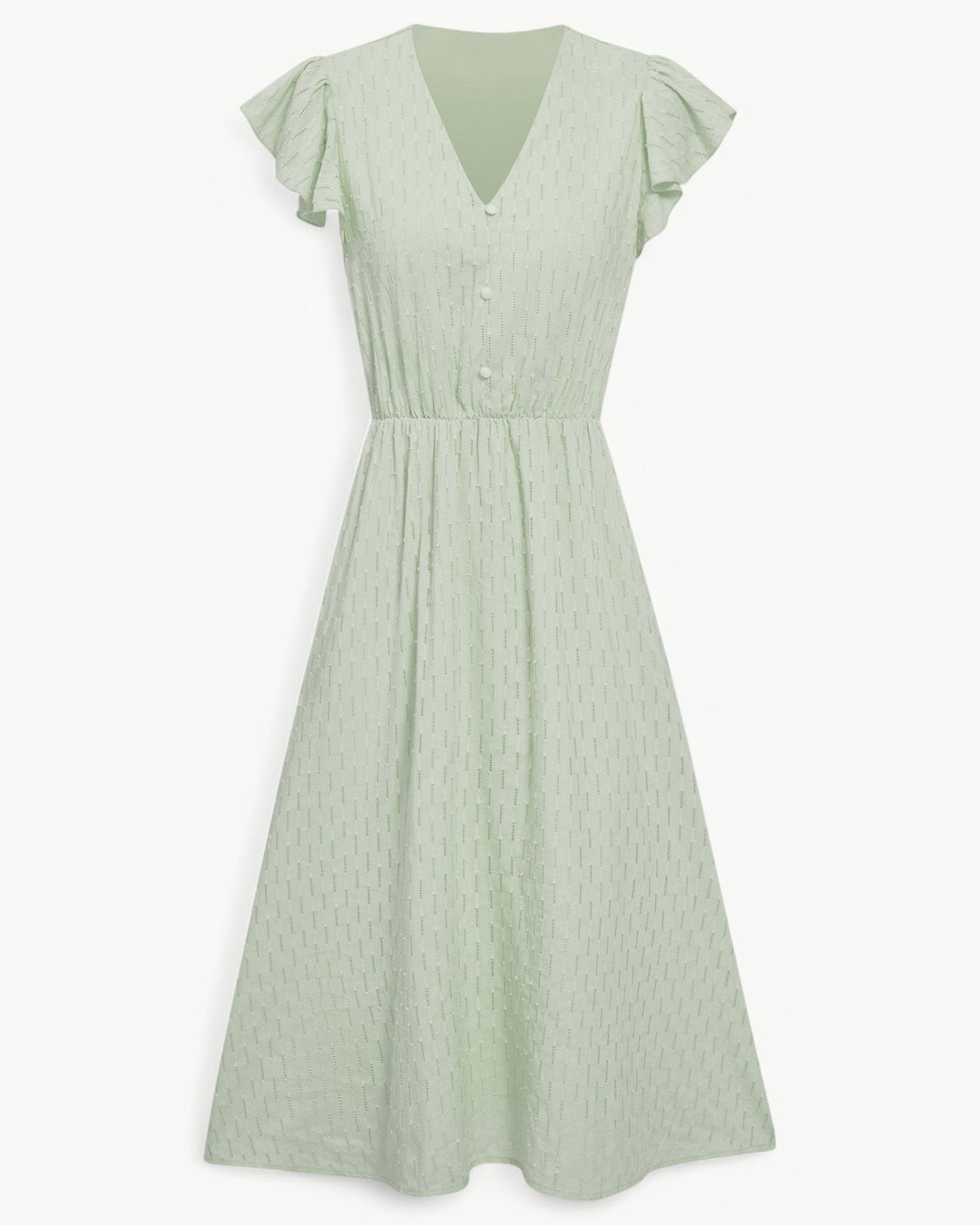 Julieta - Rochie Midi Cu Mâneci Cu Volane