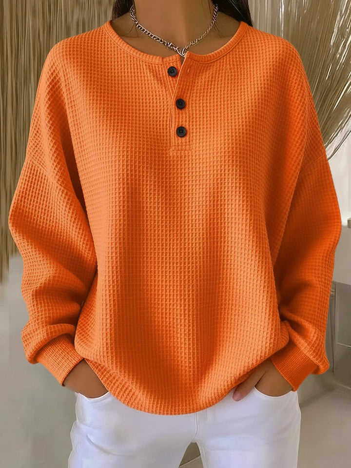 Ritona - Hanorac Henley Cu Tricot Tip Waffle