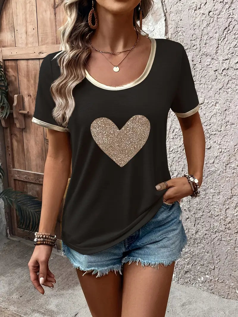 Lamprini - Tricou Elegante Cu Mâneci Scurte