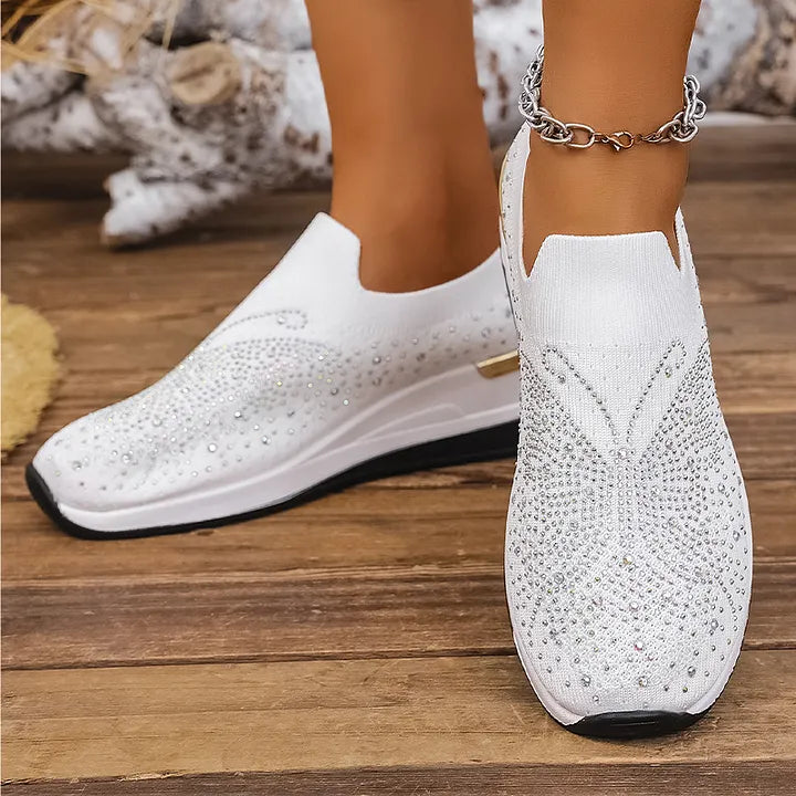 Josia - Adidași Fără Șireturi Cu Model De Fluture Din Strasuri