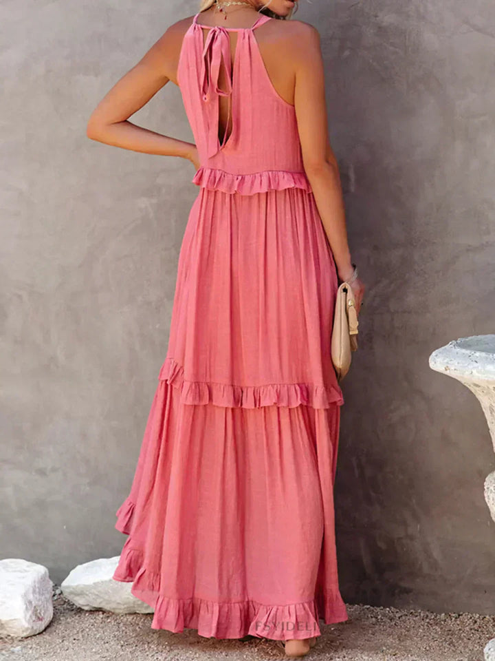 Hayley - Rochie Elegantă Fără Mâneci Cu Volane