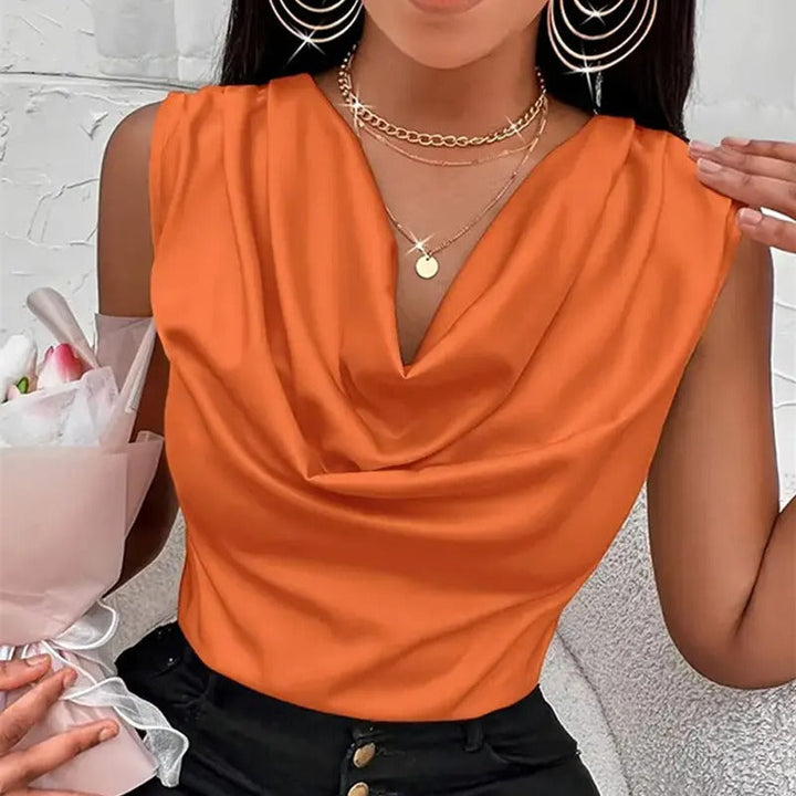 Naiyan - Top Casual Din Satin Fără Mâneci