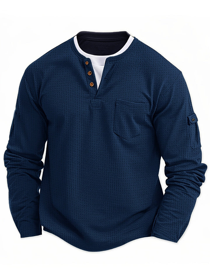 Wladimir - Tricou Polo Cu Mâneci Lungi, Nasturi Si Buzunar