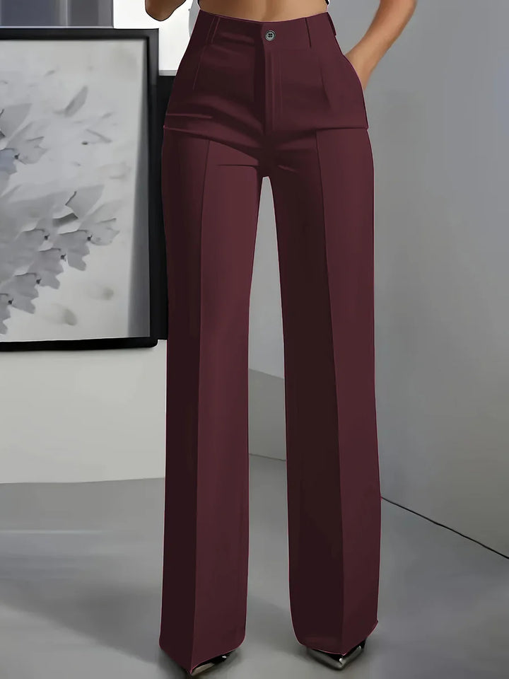 Hodit - Pantaloni Eleganți Elastici cu Talie înaltă