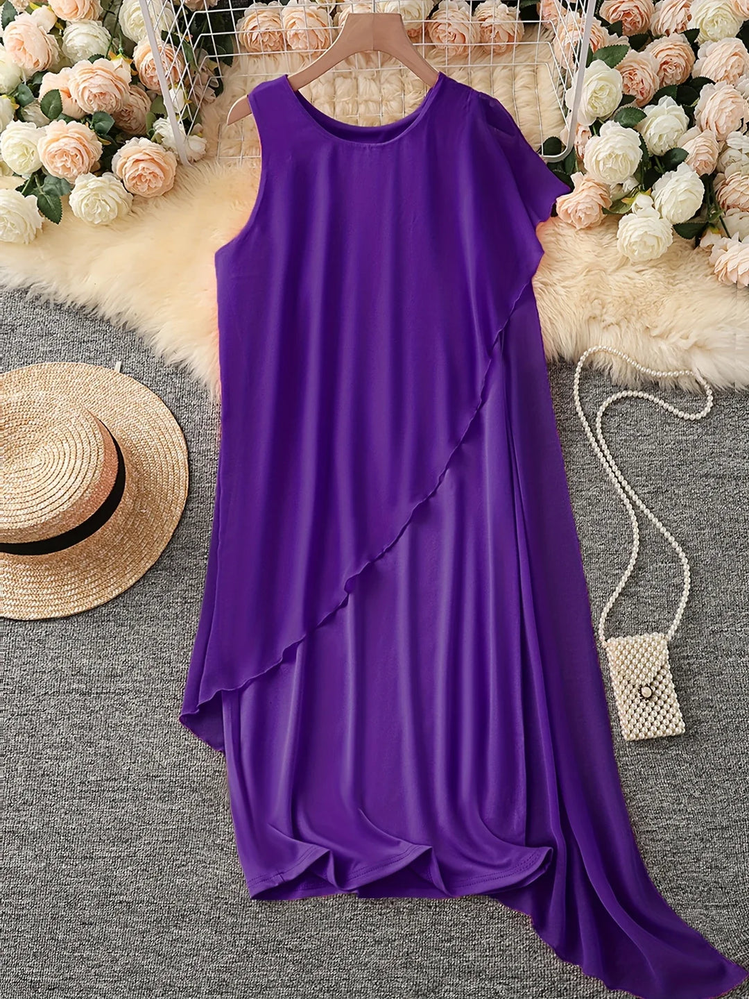Maren - Rochie Midi Elegantă Fără Mâneci