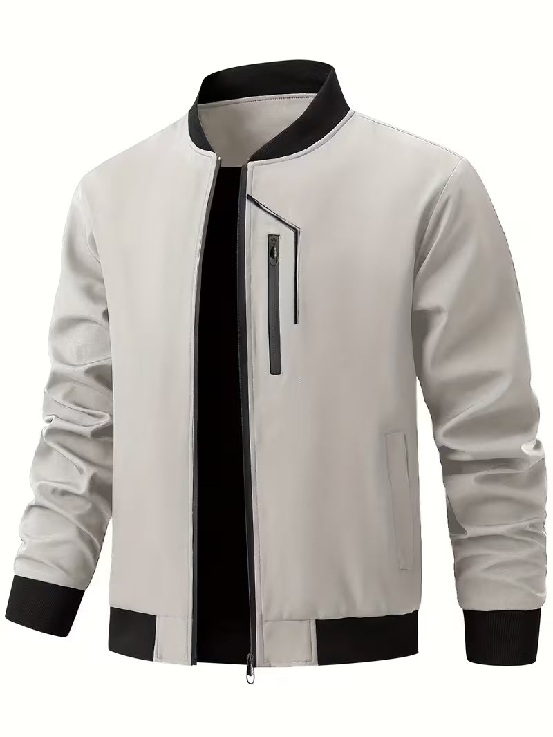 Akrum - Jachetă Bomber Casual Cu Fermoar