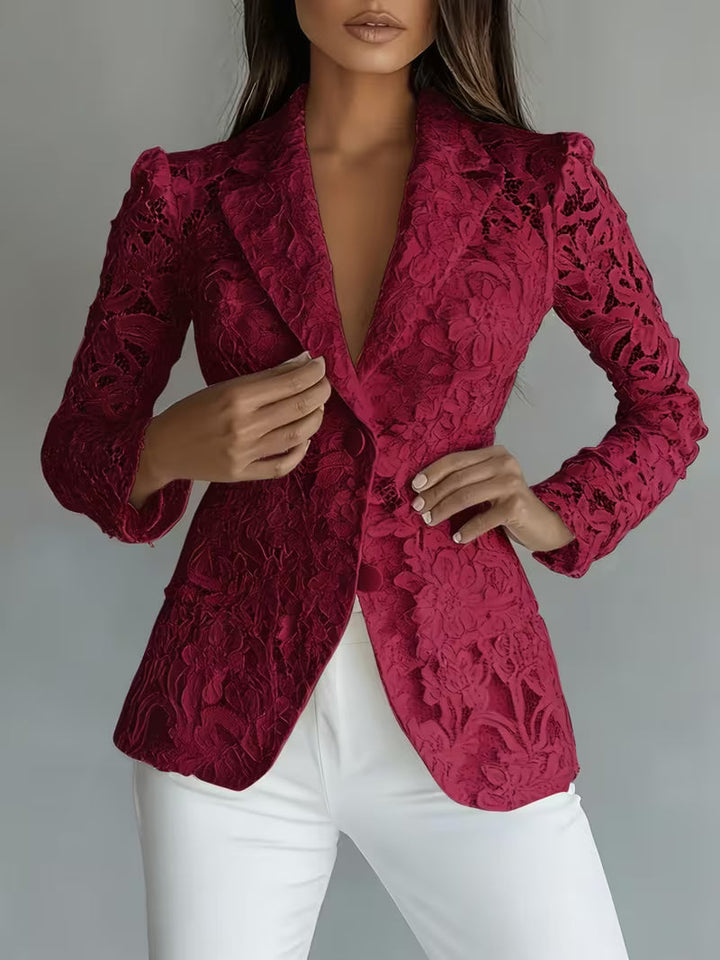 Kyliza - Blazer Cu Imprimeu Floral De Primăvară-Vară, Căptușit