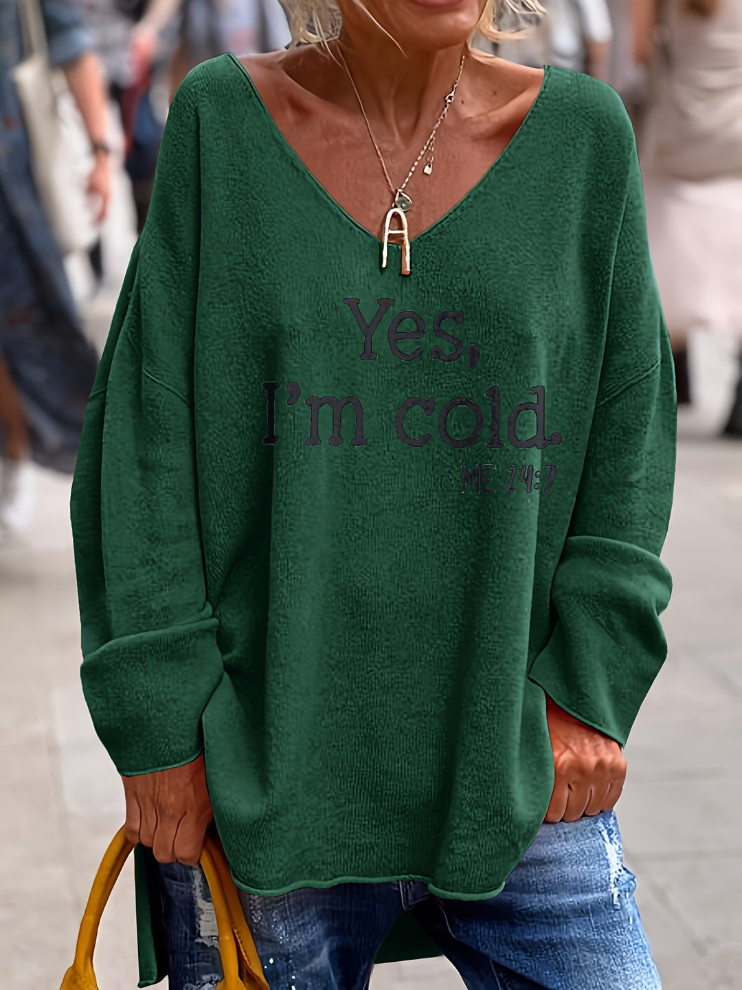 Katey - Pulover Casual Cu Mâneci Lungi și Imprimeu