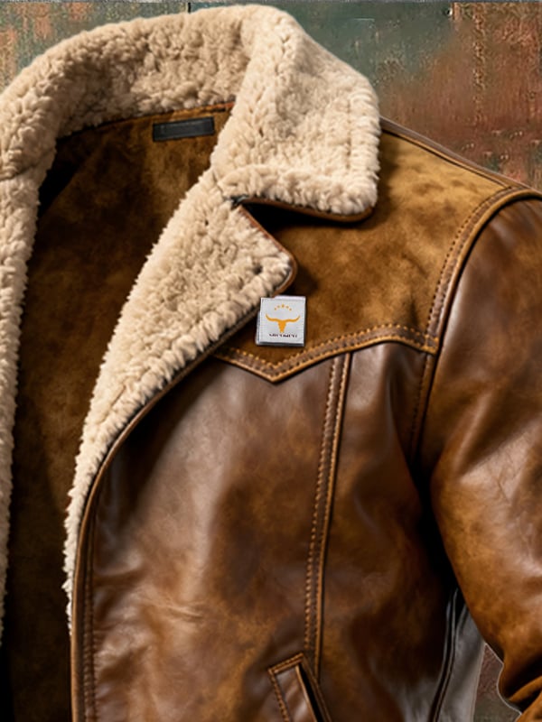 Alessandro - Jacheta Casual Din Piele Cu Mâneci Lungi