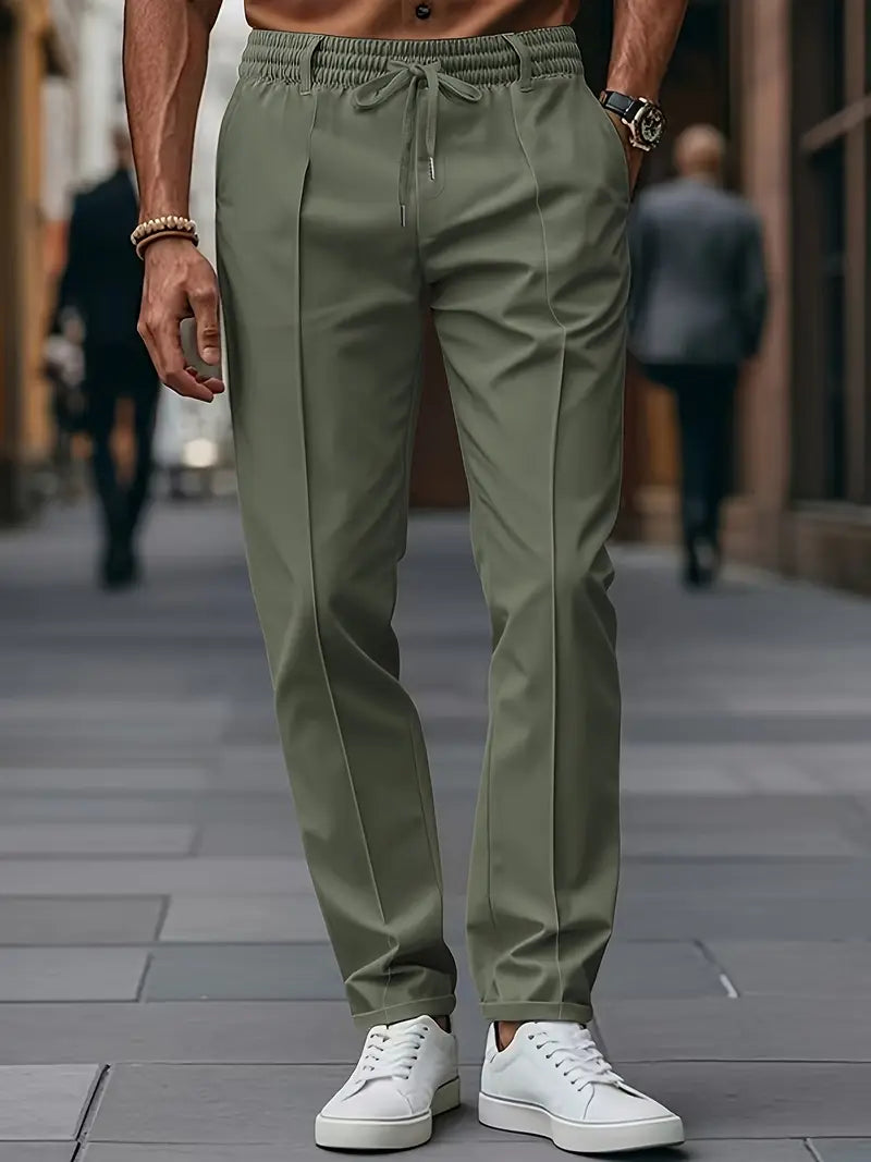 Crawford - Casual Subțire Potrivit Pantaloni Cu Talie Elastică