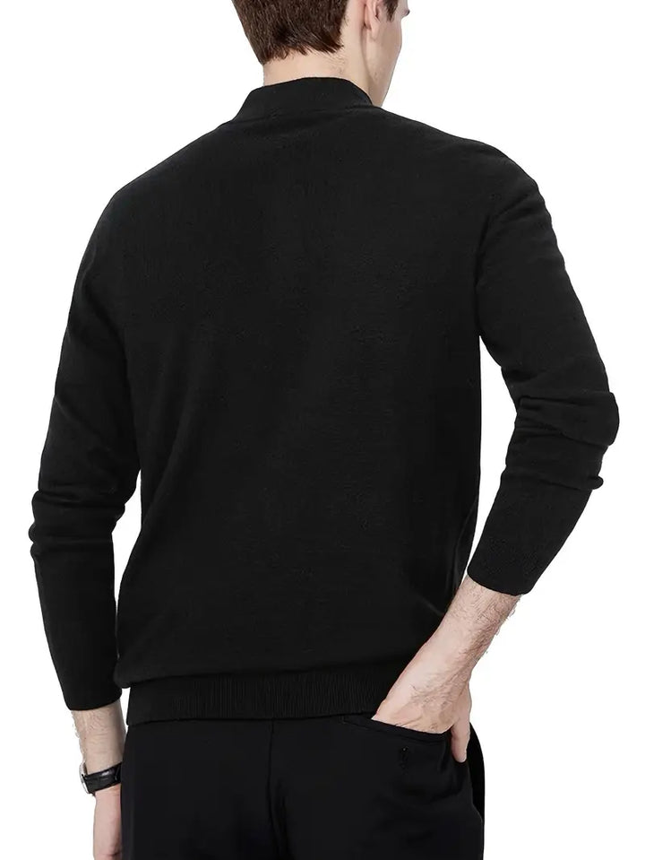 Aryan - Pulover Casual Tricotat Cu Fermoar
