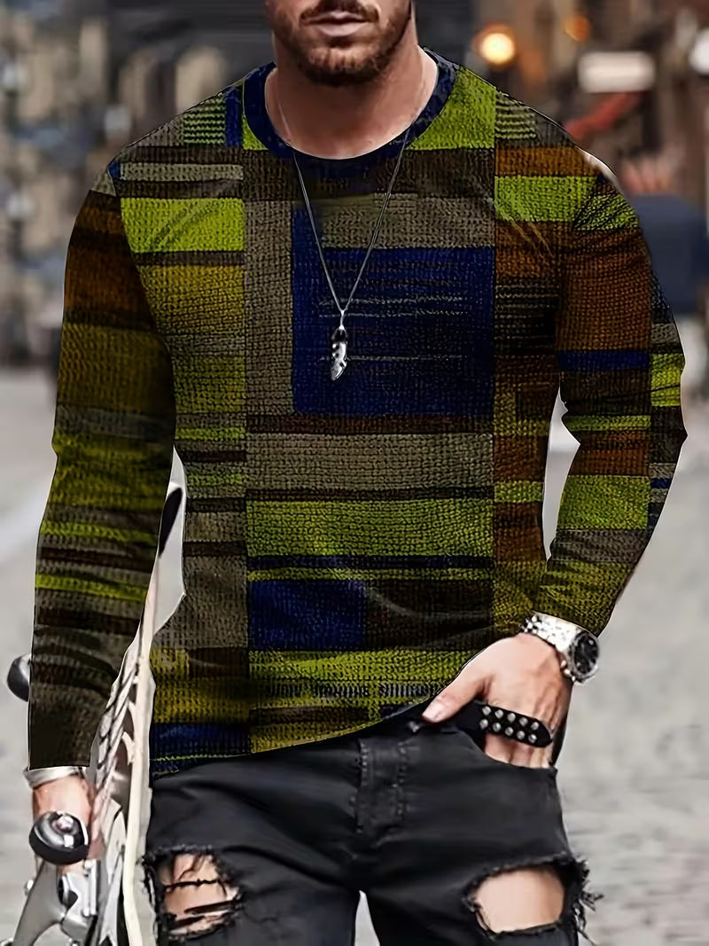 Kellan - Cămașă Cu Mâneci Lungi Și Imprimeu Geometric În Stil Patchwork