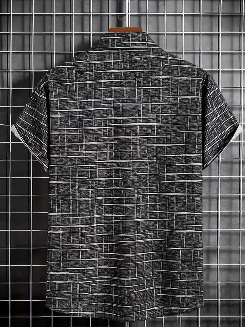Jerrick - Cămașă Cu Imprimeu Geometric Vintage