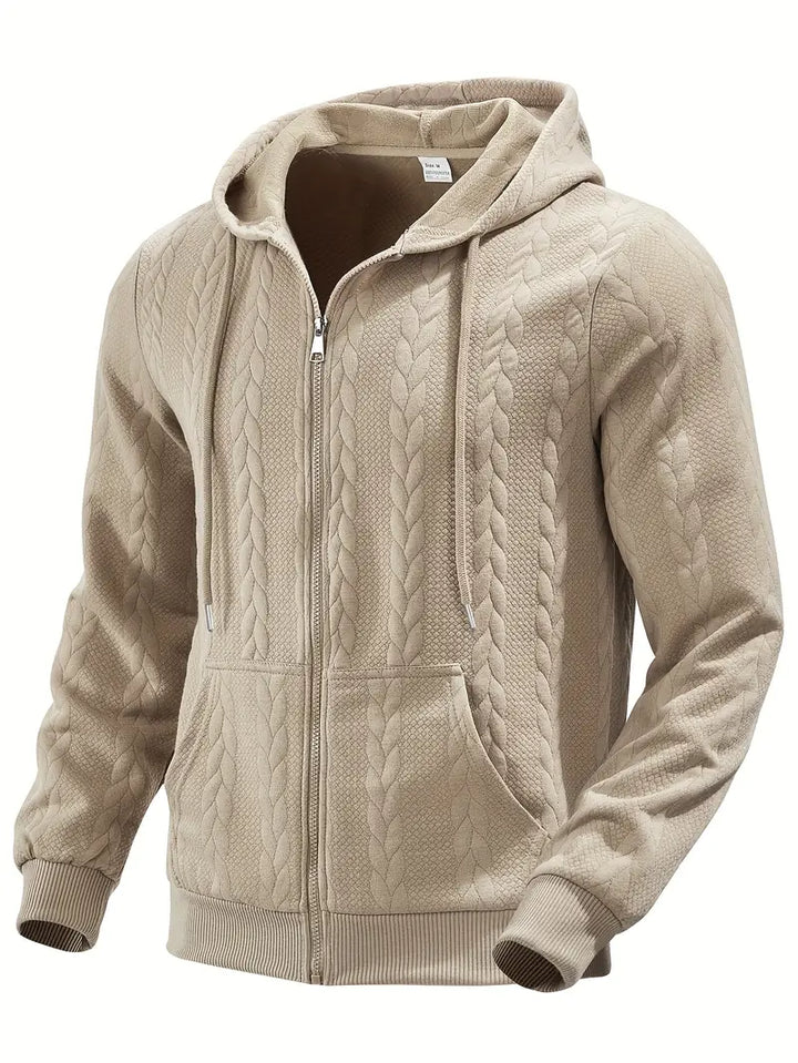 Philipp - Hanorac Casual Cu Glugă și Fermoar Cu Mâneci Lungi