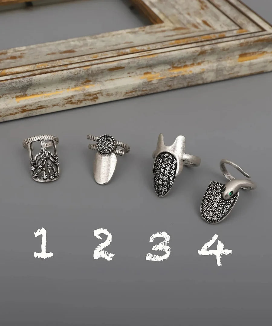 Marinan - Set de Inele Ajustabile Pentru Unghii Boho - 4 Bucăți