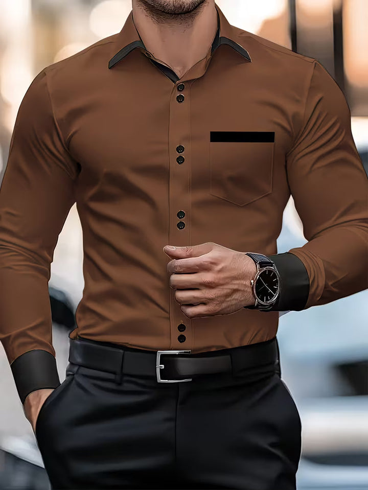 Zigmas - Cămașă Elegantă cu Mâneci Lungi și Nasturi
