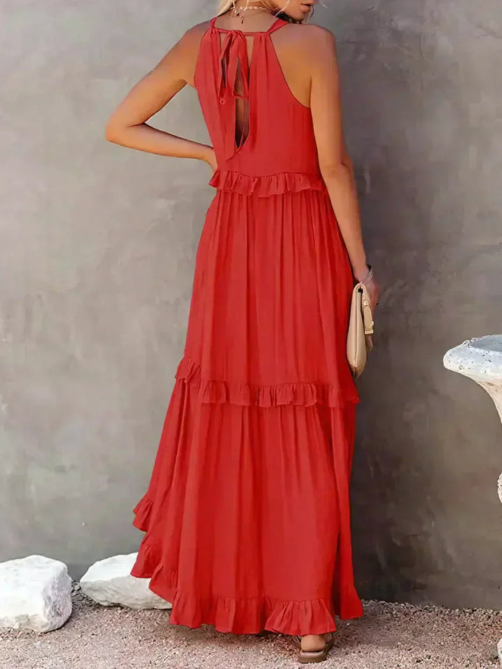 Hayley - Rochie Elegantă Fără Mâneci Cu Volane